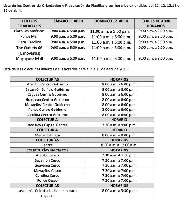 Hacienda Anuncia Que 5 Centros De Planillas Abrirán Sábado Y Domingo Y El Horario Extendido En 9638