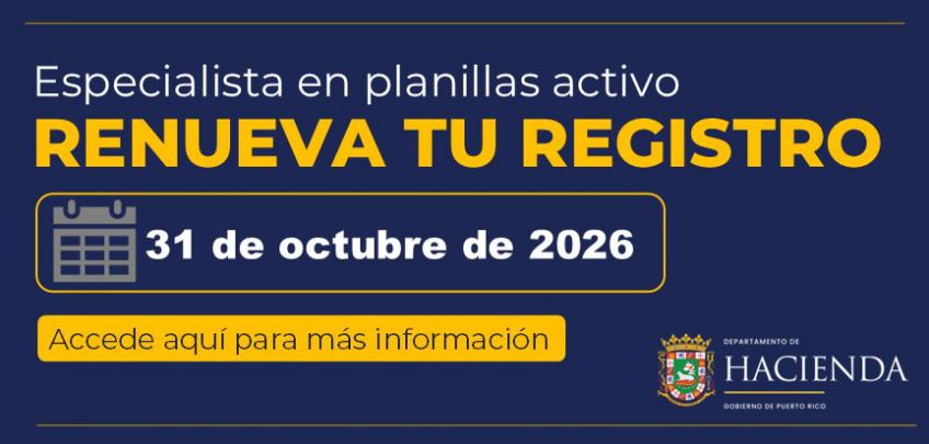 Renovación de Especialistas en Planillas 2026